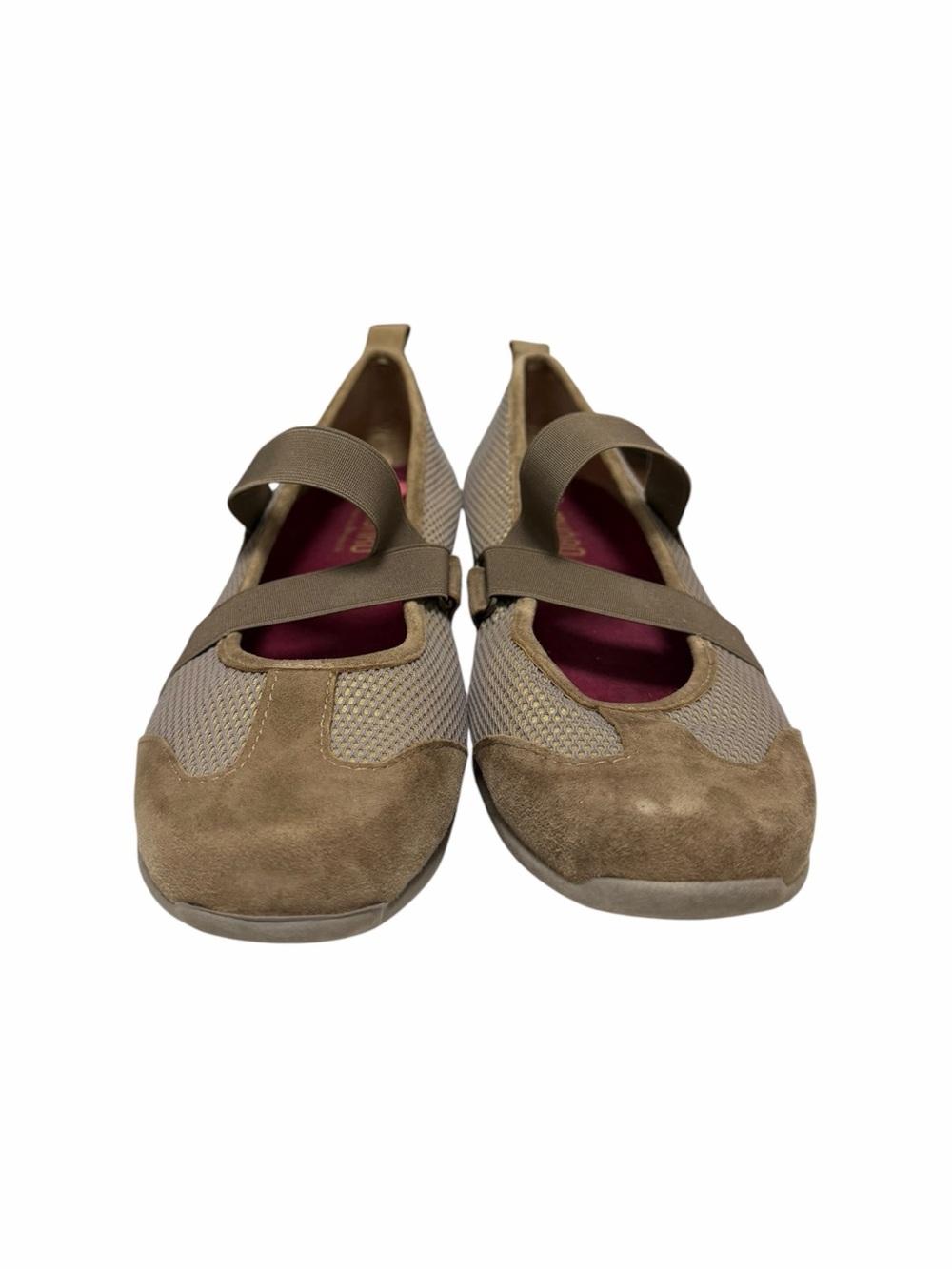 Munro Taupe/Gold Metallic Suede Mesh Slip Ons
